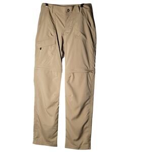 Columbia Omni-Shield Convertible Pants Women’s 4 Hiking Zip-Off Cargo Beige Camp